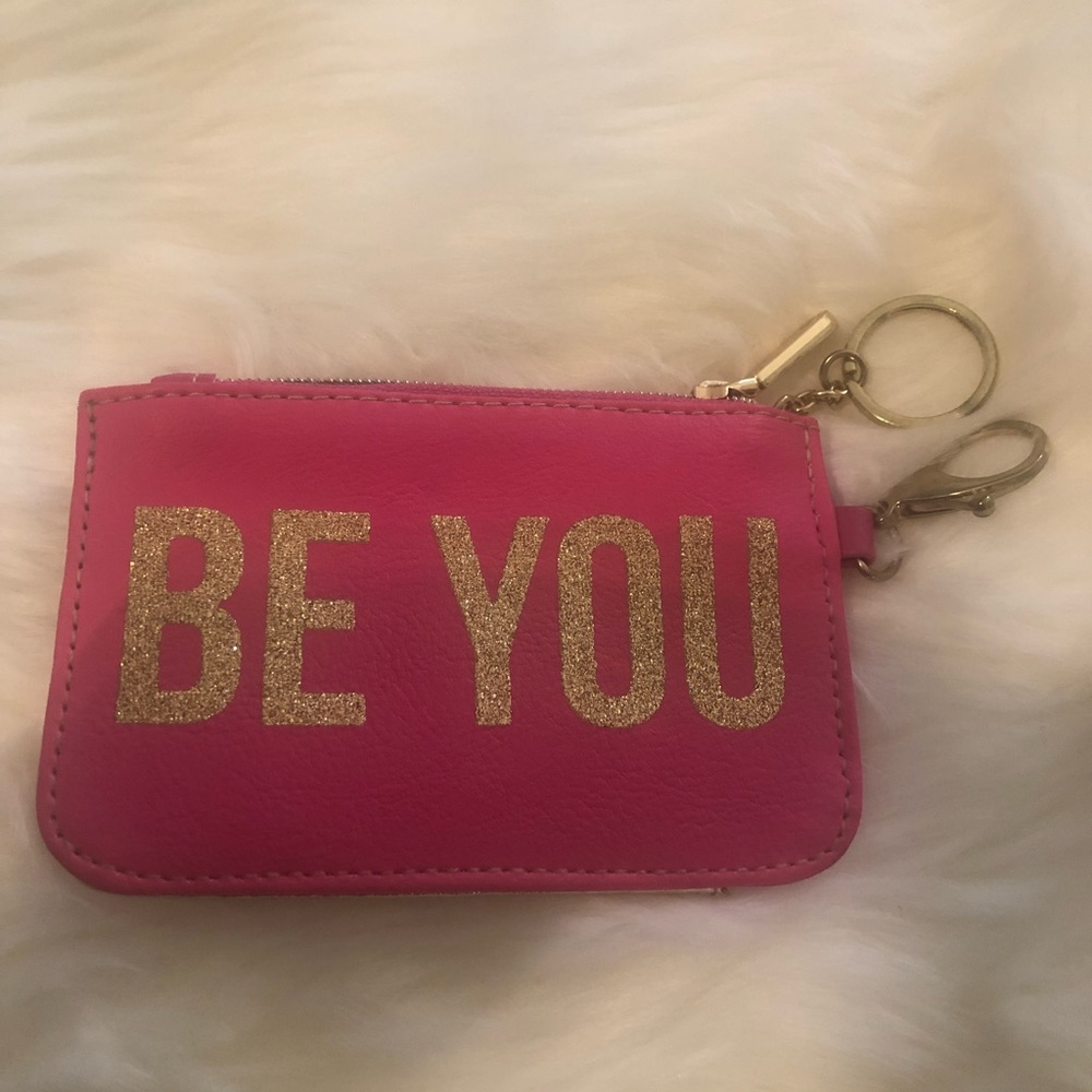 Be You pink small leather wallet